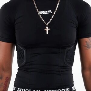 NEW Moolah Kicks Womens Small Padded Rib Compression Top Black Basketball